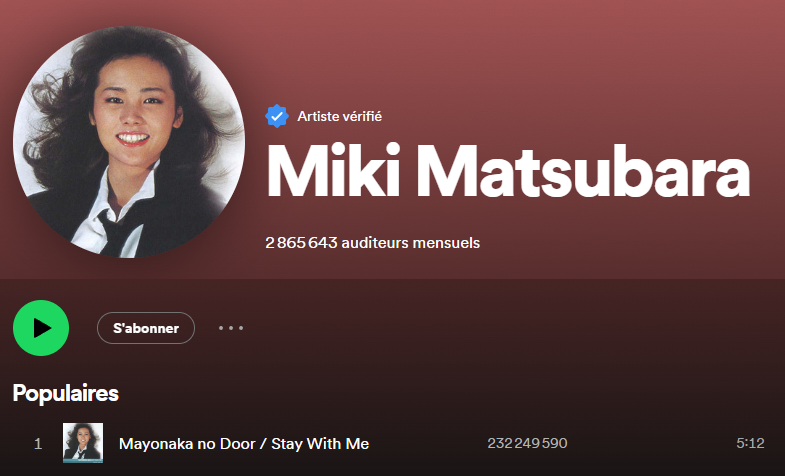 miki_matsubara_Spotify - ステイ・ウィズ・ミー シティポップ シティポップ